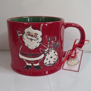 Spectrum Designz Red Santa Mug with Green Interior, NWT